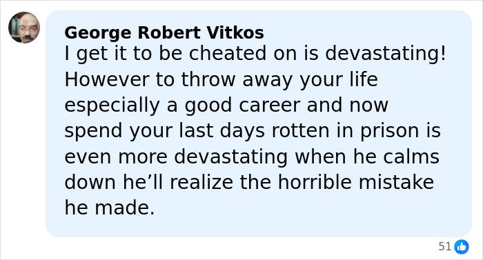 Comment about a teacher’s life ending after husband uncovers affair through explosive diary discovery in a social media post.