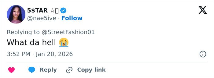 User tweet reacting to Black Brooklyn Beckham and Jaden Smith Christian Louboutin collection with crying emoji on social media.