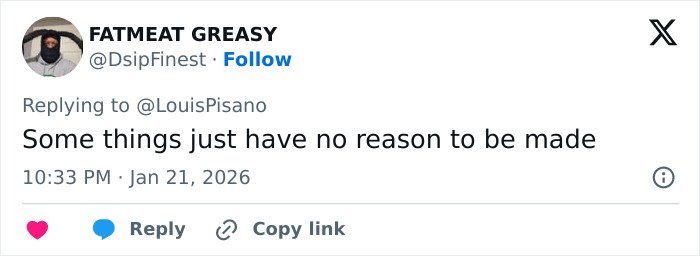 Twitter user FATMEAT GREASY replying with a critical comment about Jaden Smith’s debut Christian Louboutin collection.