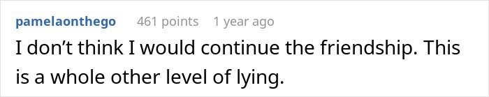 Screenshot of a social media comment discussing a woman who lies about her career and creates wild stories.