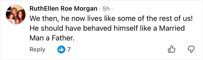 Comment from RuthEllen Roe Morgan expressing disapproval of Prince Andrew’s behavior after eviction and relocation plans.