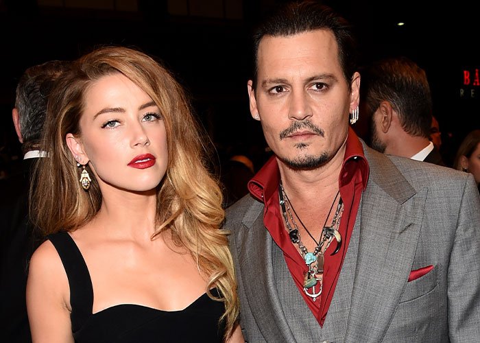 Amber Heard and Johnny Depp posing together at an event, spotlight on defamation suits and Depp trial documentary.