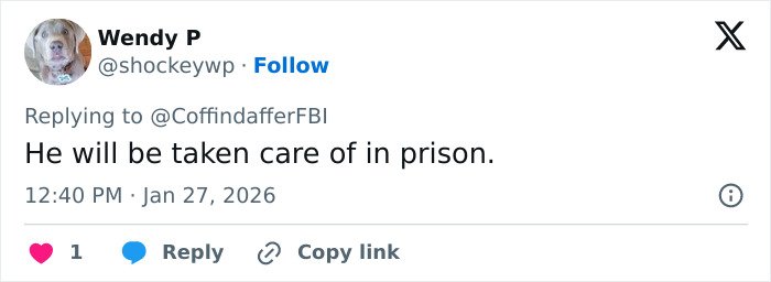 Tweet from Wendy P on social media discussing Bryan Kohberger victims' autopsy reports and prison outcome.