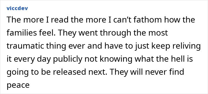 Comment expressing sympathy for families and emotional trauma related to Bryan Kohberger victims' final moments in autopsy reports.