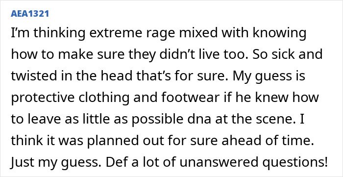 Screenshot of a comment discussing disturbing new details about final moments of Bryan Kohberger's victims from autopsy reports.