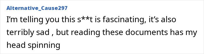 Text post expressing fascination and sadness about reading documents related to disturbing new details in victim autopsy reports.