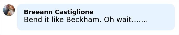 Comment reading Breeann Castiglione Bend it like Beckham Oh wait related to groom’s mom’s wild wedding dance going viral amid Beckham family fallout