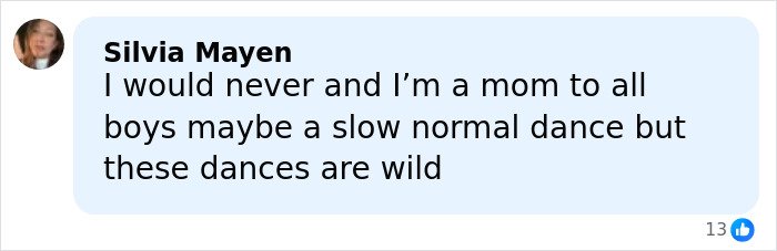 Comment from Silvia Mayen expressing surprise at groom’s mom’s wild wedding dance amid Beckham family fallout.