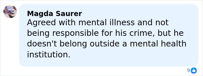 Commenter discussing mental illness and crime responsibility in relation to horrific charges over pregnant sister’s homicide case.