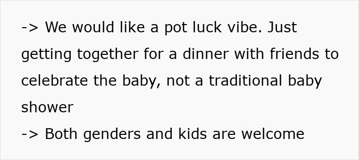 Text discussing a rejected inappropriate baby shower idea leading to a mother-in-law&rsquo;s tantrum about not being needed.