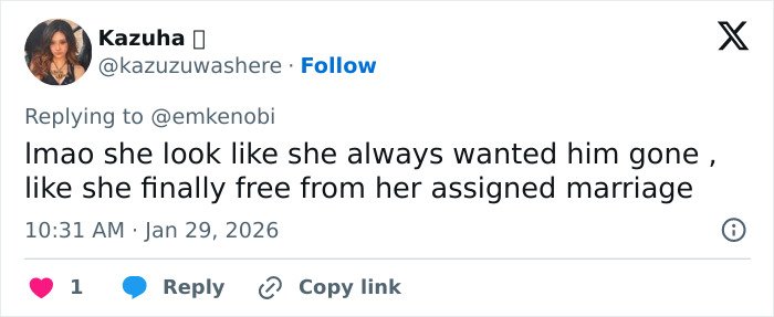 Screenshot of a tweet commenting on Erika Kirk’s grin in leaked clip following Charlie’s passing backlash.