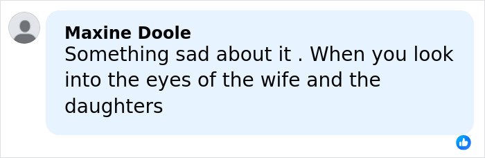 Comment by Maxine Doole expressing sadness about the wife and daughters after Little Rascals star turns Catholic extremist.