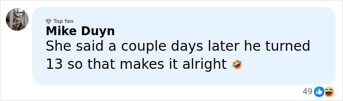 Screenshot of a social media comment about a 15-year-old pregnant with a 12-year-old’s child and family impact.