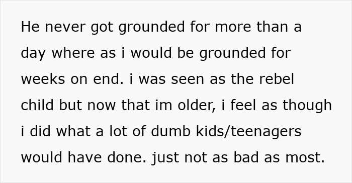 Text about childhood punishments and feeling like a rebel, relating to daughter getting a DNA test conflict with mom opposition