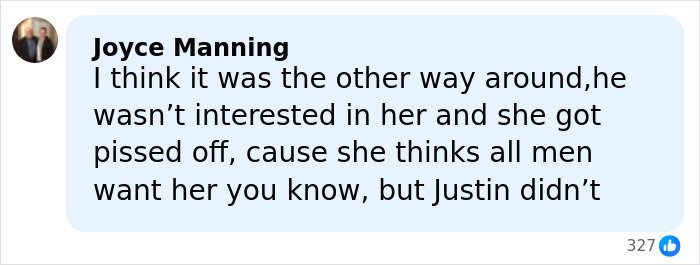 Comment by Joyce Manning discussing leaked audio involving Blake Lively causing fan controversy and mixed opinions.