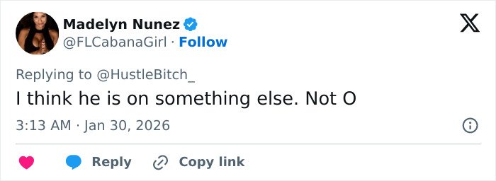 Reply tweet from Madelyn Nunez commenting on Ryan Seacrest’s extremely skinny face look sparking fan concerns.
