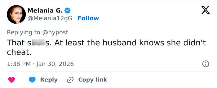 Tweet from user Melania G. reacting to fertility clinic mix-up case, discussing parents suing after child delivery error.
