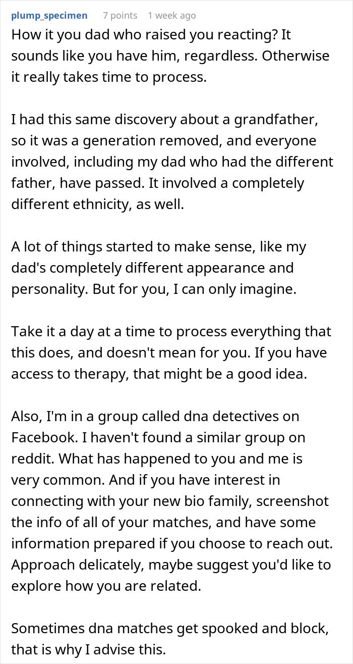 Man discovers secret family after taking an ancestry test encouraged by his wife, uncovering unexpected heritage and relatives.