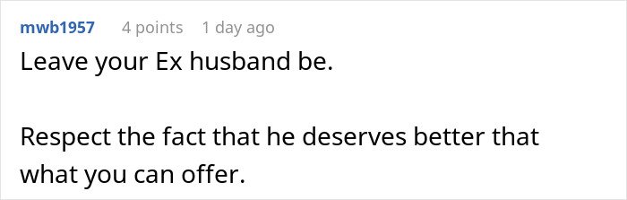 Comment on karma and affair partner leaving after cheating, expressing regret and acceptance of consequences.