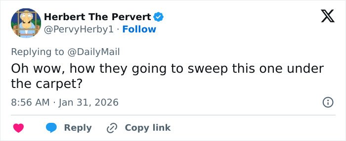 Screenshot of a tweet reacting to new disturbing images of Prince Andrew and emails to Epstein causing outrage.