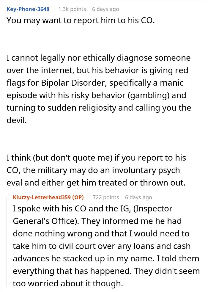 Red flags in husband blaming SAHM wife for financial problems, urging her to get a job leading to divorce decision.