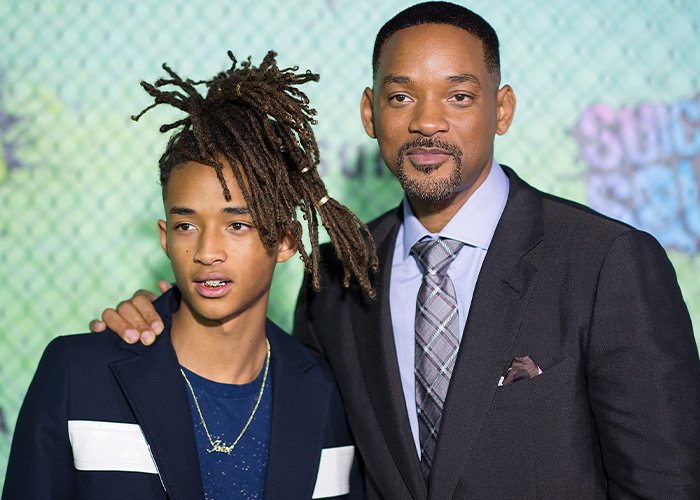 Jaden Smith and Will Smith posing together at a formal event, highlighting Black Brooklyn Beckham debate.