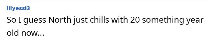 Comment about North West interacting with adults, highlighting Kim Kardashian being slammed for it.