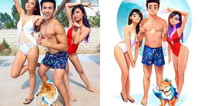 This Artist Turns His Dog And Himself Into Adorable Cartoon Characters (19 Pics)