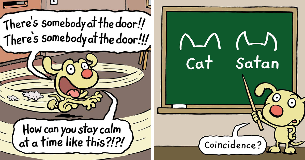Artist Makes 29 Hilarious One-Panel Comics About A Cute Dog And His Daily Dilemmas