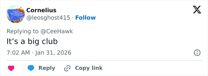Screenshot of a tweet reply by user Cornelius commenting on a social media discussion about Epstein files and Bill Gates.