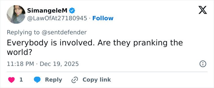 Tweet by SimangeleM questioning if the world is being pranked, relating to Michael Jackson’s chilling thoughts on children.