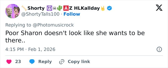 Tweet expressing concern about The Osbournes' drastic weight loss at a Pre-Grammy gala months after Ozzy's passing.