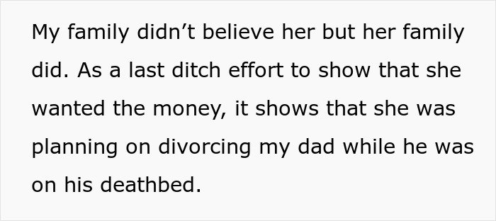 Text about a woman going crazy over inheritance, planning to divorce her late husband's daughter&rsquo;s family.