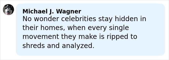 Comment from Michael J. Wagner about celebrity behavior analyzed by body language experts during tense moments.