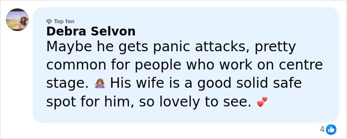 Comment from Debra Selvon about panic attacks and support from Justin Bieber’s wife during a tense moment analyzed by a body language expert.