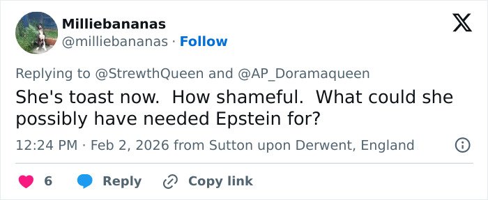 Twitter user reacting to Epstein documentary with anger mentioning Harry Potter fans upset with JK Rowling.