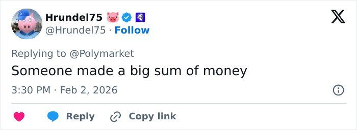 Tweet by user Hrundel75 stating someone made a big sum of money, related to Trevor Noah's Grammys statement theories.