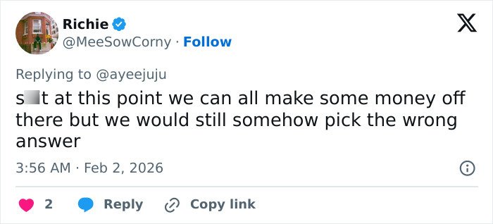 Screenshot of a Twitter reply discussing a confusing topic related to Trevor Noah's Grammys statement sparking wild theories.