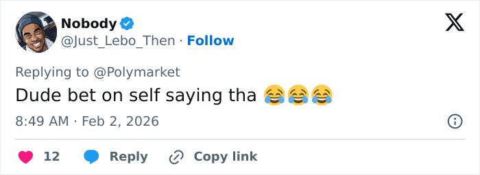 Tweet reaction to Trevor Noah's bizarre Grammys statement sparking wild theories with laughing emojis and casual commentary.