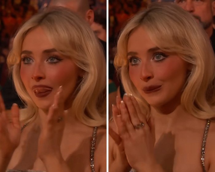 Sabrina Carpenter&rsquo;s raw reaction at Grammy event, showing emotional response after multiple Grammy losses.