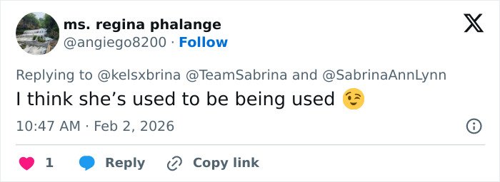 Twitter comment discussing Sabrina Carpenter&rsquo;s reaction to her six Grammy losses, expressing emotional fan response.