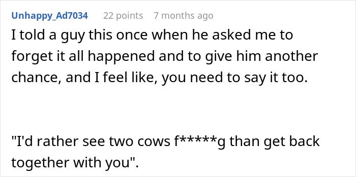 Comment on woman sharing struggles with husband who keeps leaving and coming back, receiving a reality check.