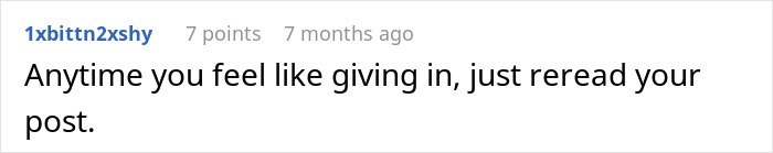 Screenshot of an online comment where a user encourages a woman sharing struggles with husband who keeps leaving and coming back.