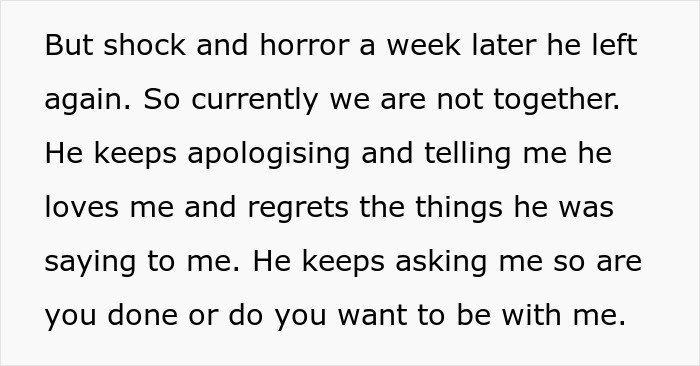 Woman shares struggles with husband who keeps leaving and coming back, facing emotional ups and downs in their relationship.