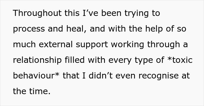 Text about a woman sharing her struggles with a husband who keeps leaving and coming back, reflecting on toxic behavior.