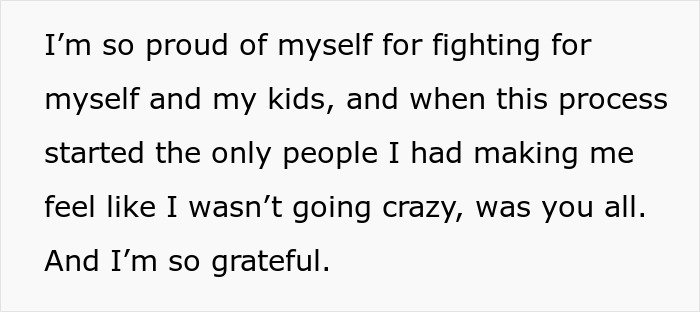 Text image showing a woman sharing her struggles with husband who keeps leaving and coming back and expressing gratitude.