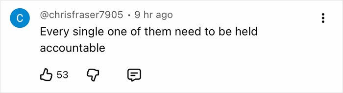Comment by user chrisfraser7905 expressing the need for accountability related to Jon Stewart and Epstein files mention.