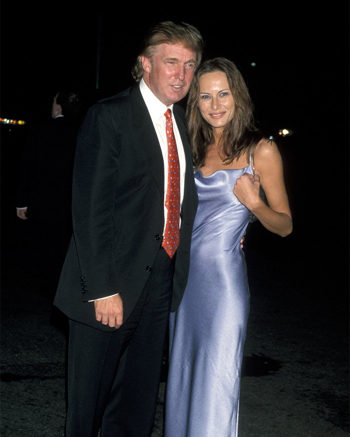 Melania and Donald Trump posing together at a formal event, highlighting Melania’s view on their age gap.