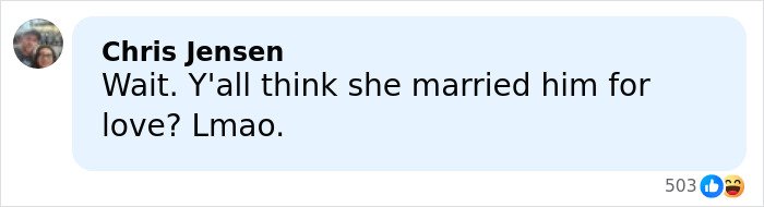 Screenshot of a social media comment discussing opinions about Melania and the age gap when she started dating Donald Trump.