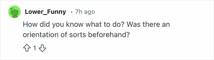 Comment on Reddit by user Lower_Funny asking about orientation before a Grammy seatfiller event and harsh rules faced.